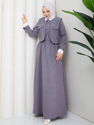 Rd Misstanbul Collection Gömlek Yaka Cep Taş Detaylı Elbise