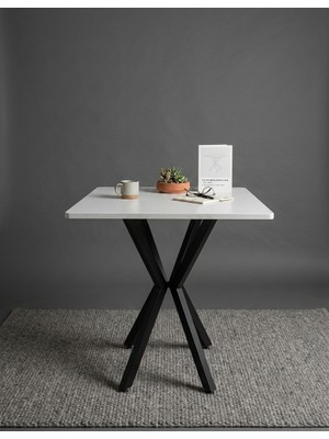 Sofex Mutfak Cafe Balkon Bahçe Restoran Yemek Masası 70X70 Metal Ayak 1.kalite
