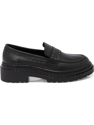 Tergan Siyah Hakiki Deri Kadın Loafer - K25S1AY68301-A23
