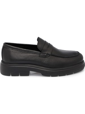 Tergan Siyah Hakiki Deri Erkek Loafer - E25S1AY57420-A41