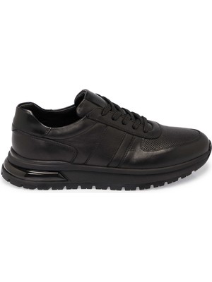 Tergan Siyah Deri - Tekstil Erkek Sneaker - E25S1AY57448-A23