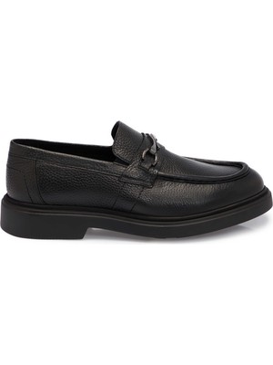 Tergan Siyah Hakiki Deri Erkek Loafer - E25S1AY57378-A23