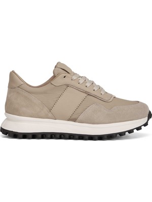 Tergan Bej Deri-Tekstil Erkek Sneaker - E26I1AY57586-B79