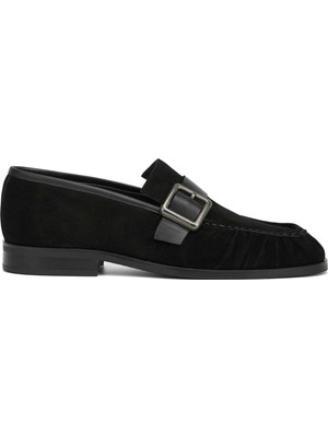 Tergan Siyah Hakiki Süet Deri Erkek Loafer - E26I1AY57714-A01