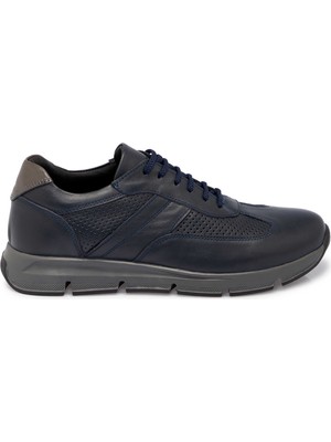 Tergan Lacivert Hakiki Deri Erkek Sneaker - E25S1AY57509-A31
