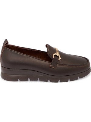 Tergan Kahverengi Hakiki Deri Kadın Loafer - K25S1AY68243-A24