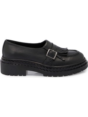Tergan Siyah Hakiki Deri Kadın Loafer - K25S1AY68300-A23