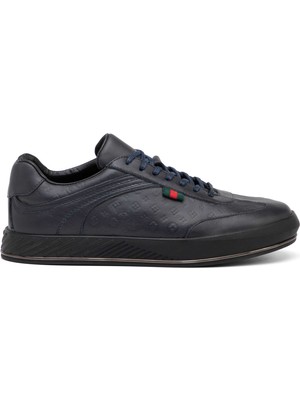 Tergan Lacivert Hakiki Deri Erkek Sneaker - E25S1AY57393-A31
