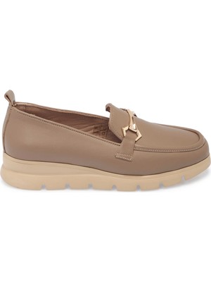Tergan Vizon Hakiki Deri Kadın Loafer - K25S1AY68243-A44