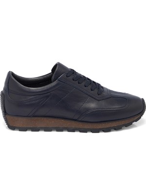Tergan Lacivert Hakiki Deri Erkek Sneaker - E25S1AY57517-A31