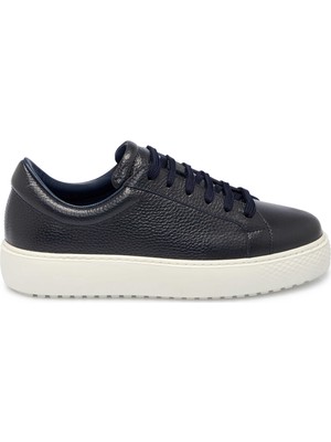 Tergan Lacivert Hakiki Deri Erkek Sneaker - E25S1AY57485-A38