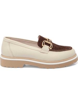 Tergan Bej Hakiki Deri Kadın Loafer - K25S1AY68322-U9W