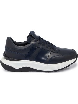 Tergan Lacivert Hakiki Deri Erkek Sneaker - E25S1AY57473-C72