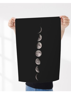 Rosaart Ay Evreleri Posteri,moon Phases, Gerçek Ay Fotoğrafları, Minimal Astronomi Duvar Posteri