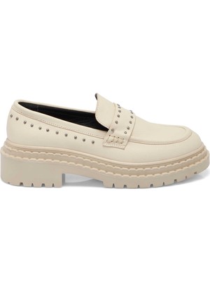 Tergan Bej Hakiki Deri Kadın Loafer - K25S1AY68301-A25
