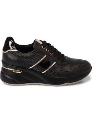 Tergan Siyah Hakiki Deri Kadın Sneaker - K25S1AY68220-A23