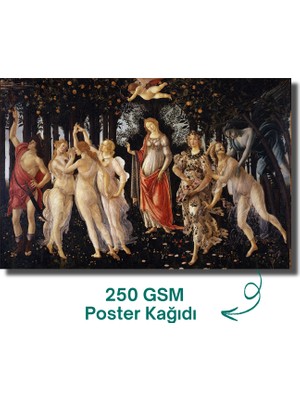 Rosaart Sandro Potticelli Primavera, Ilkbahar Poster - Rönesans Sanatı Çerçevesiz Poster- Dekoratif Poster