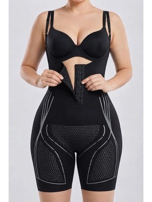 Sauna Suit Kadın Iyonizer Askılı Body Korse | Göbek Bel Basen Toparlayıcı | Ince ve Sıkı Görünüm | Göğüs Altı Agraflı Tam Boy Korse