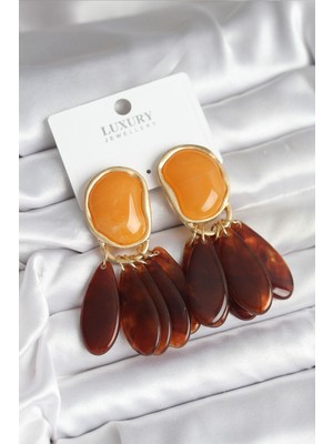 Akıllı Bayi Pirinç Gold Renk Vintage Model Kadın Küpe