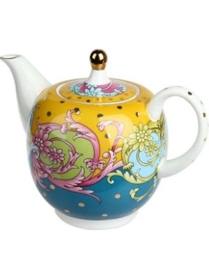 LuckyArt Lucky Art Estelle Bone China Desenli Porselen Çaydanlık 1300 ml Lyhd 594