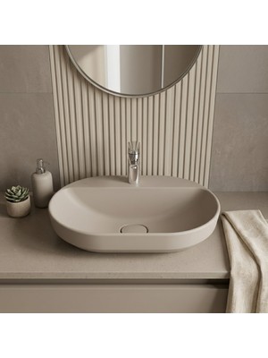 Kale Zero 2.0 60X40 cm Mat Vizon Yarı Gömme Oval Lavabo