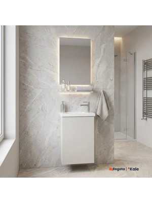 Kale minimalist 50 cm Beyaz Banyo Dolabı Takımı