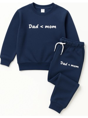 Bony Socks Çocuk Dad Mom Baskılı Eşofman Takımı Lacivert