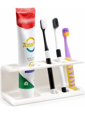 Yapı3D Diş Fırçası ve Diş Macunu Düzenleyici Stand | Çok Bölmeli Banyo Organizeri | Masaüstü ve Lavabo Düzenleyici