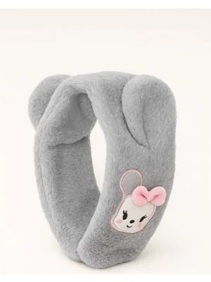 Bony Socks Kulaklı Hayvan Aksesuarlı Peluş Atkı Gri