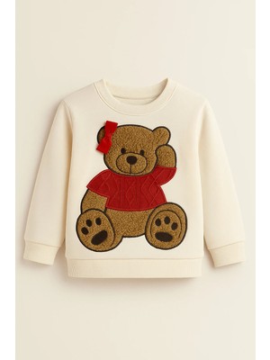 Bony Socks Kız Çocuk Teddy Sweatshirt Pijama Üstü Ekru