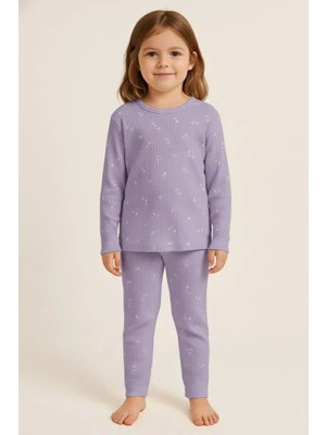 Bony Socks Kız Çocuk Çiçek Desenli Pijama Takımı Mor
