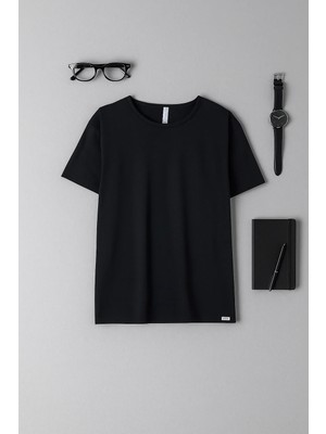 Bony Socks Basic Modal O  Yaka Erkek Tshirt Siyah