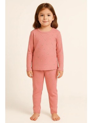Bony Socks Kız Çocuk Çiçek Desenli Pijama Takımı Koyu Pembe