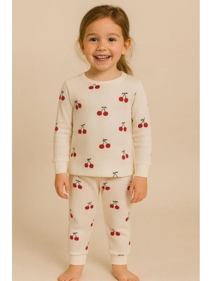 Bony Socks Kız Çocuk Kiraz Desenli Pijama Takımı