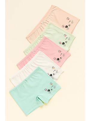 Bony Socks Kız Çocuk 5'li Kedi Desenli Boxer