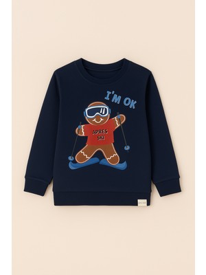 Bony Socks Erkek Çocuk Snowboard Sweatshirt Pijama Üstü Lacivert