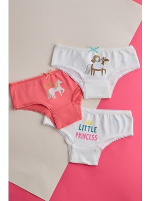 Bony Socks Kız Çocuk 3'lü Paket Puantiye Slip Ekru