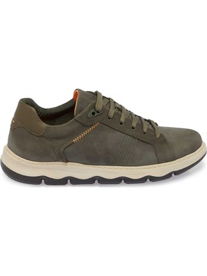 Tergan Haki Hakiki Nubuk Deri Erkek Sneaker - E25S1AY57428-G98