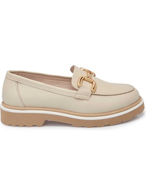 Tergan Bej Hakiki Deri Kadın Loafer - K25S1AY68322-A25