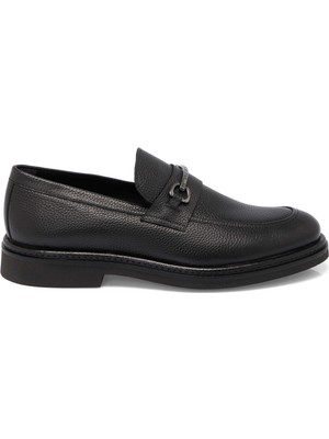 Tergan Siyah Hakiki Deri Erkek Loafer - E25S1AY57375-A23
