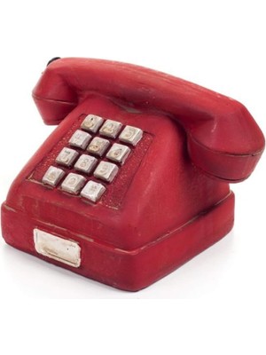 Livizmir Moda Nostaljik Kırmızı Telefon Biblo