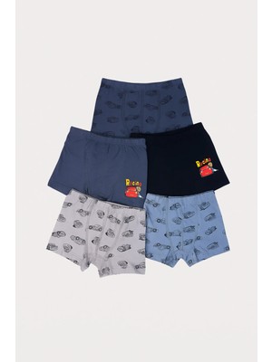 Bony Socks Erkek Çocuk Arabalı 5'li Boxer