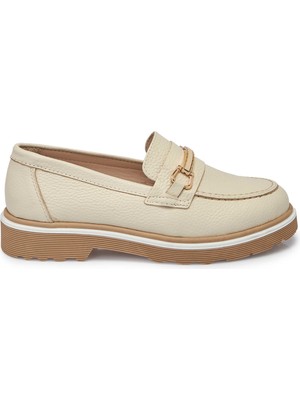 Tergan Bej Hakiki Deri Kadın Loafer - K25S1AY68321-A25
