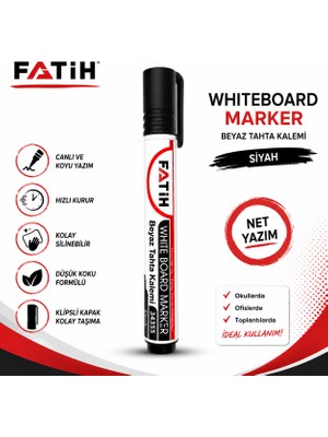 Danacı Kırtasiye Fatih Beyaz Tahta Kalemi Siyah Whiteboard Marker Silinebilir Hızlı Kuruyan 1 Adet