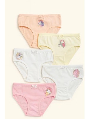 Bony Socks Kız Çocuk 5'li Unicorn Desenli Slip Külot