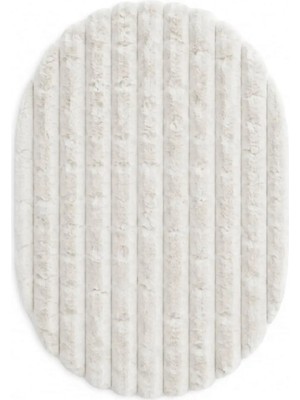 Sihirli Halı Velura Serisi 40010 Model Ekru Renk Oval Kesim Halı