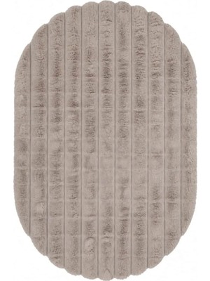 Sihirli Halı Velura Serisi 40003 Model Taş Renk Oval Kesim Halı