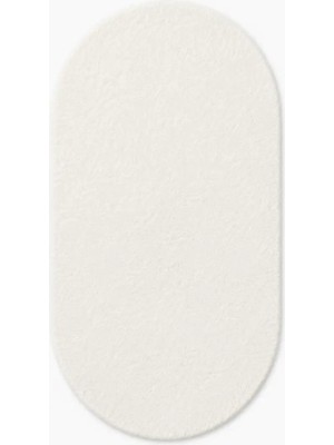Sihirli Halı Nuvy Serisi 40010 Model Ekru Renk Oval Kesim Halı