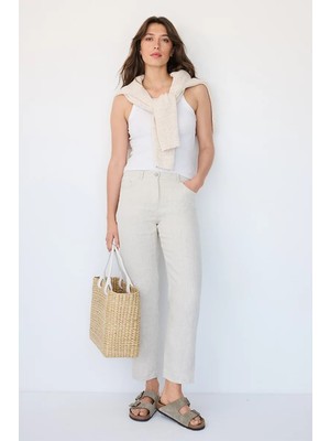 The White Company Brompton Keten Dar Paça Kadın Pantolon