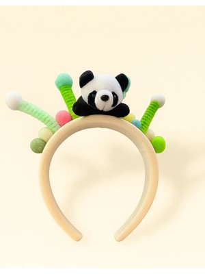Bony Socks Panda Boncuk Aksesuarlı Taç Desenli